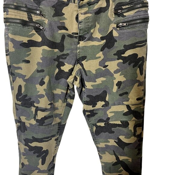 Camo Skinny Pants stretch  Zipper Accents  Womens Large  Umgee Cotton - Picture 3 of 9